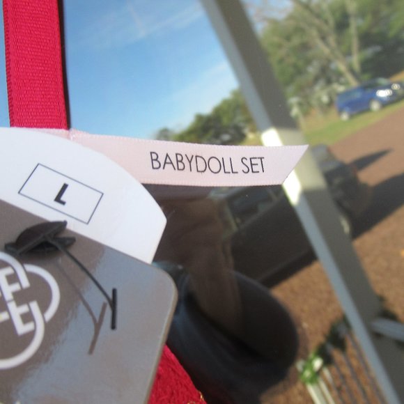 NWT baby doll nighty & panty with lace & metallic details size L - Picture 10 of 15